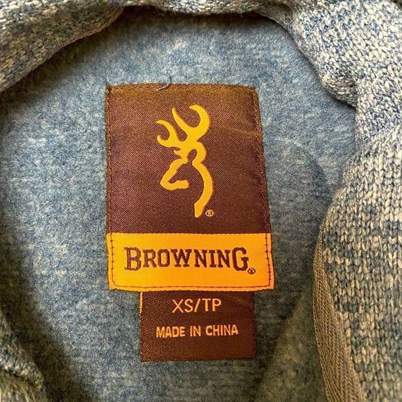 BROWNING Gilson Casual Boy's 3-Button Henley Blue Sweater with Pockets, Size XS - Picture 3 of 8